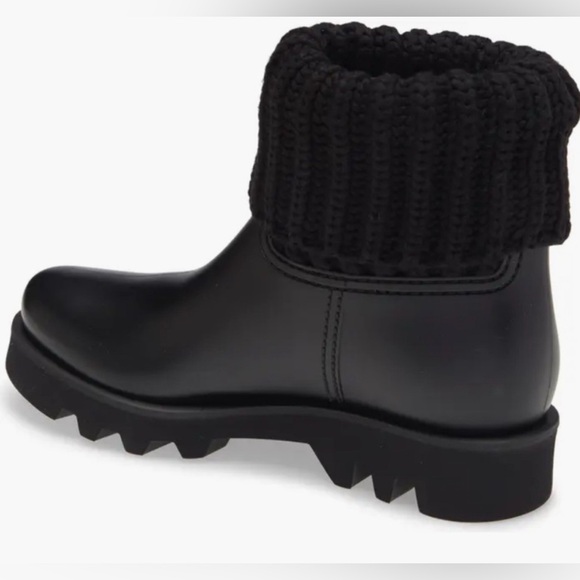 Moncler Water Proof Rubber Booties with Cable Knit Sock Detailing - Picture 2 of 10